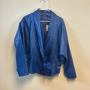 nasty gal high tide faux leather wrap jacket BLUE - 8